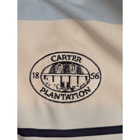 Foot Joy Polo Golf White Blue Short Sleeve Men's L Carter‎ Plantation Golf - Picture 4 of 8